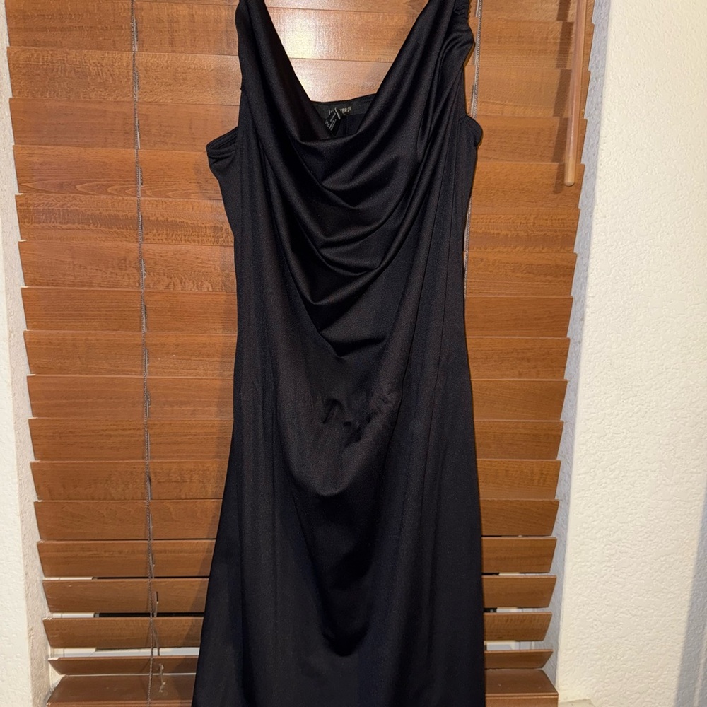 Elegant Black Draped Dress